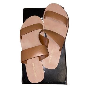 PLT Twin Strap Leather Sandals